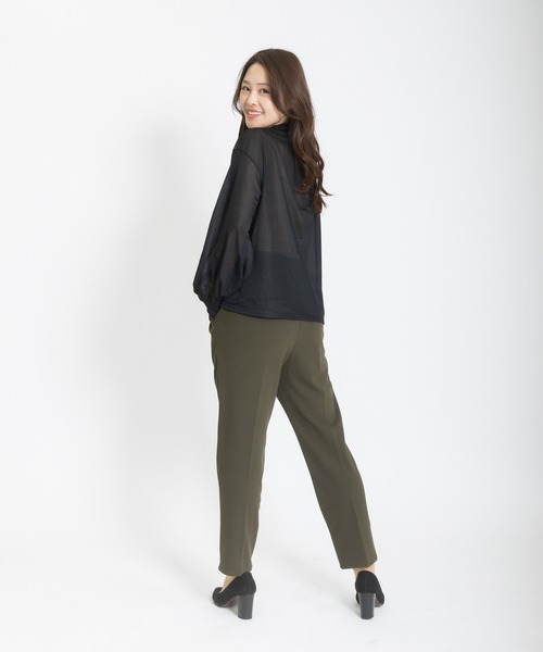 meeny miny（ミーニーマイニー）の「【meeny miny】[美シルエットシリーズ][セットアップ対応]伸洗テーパードパンツ（スラックス・レディース・アイボリー/ベージュ/ネイビー/ライトグレー/カーキ・MEDIUM）」の6枚目の写真