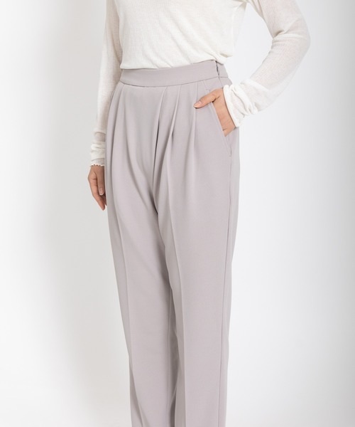 meeny miny（ミーニーマイニー）の「【meeny miny】[美シルエットシリーズ][セットアップ対応]伸洗テーパードパンツ（スラックス・レディース・アイボリー/ベージュ/ネイビー/ライトグレー/カーキ・MEDIUM）」の9枚目の写真