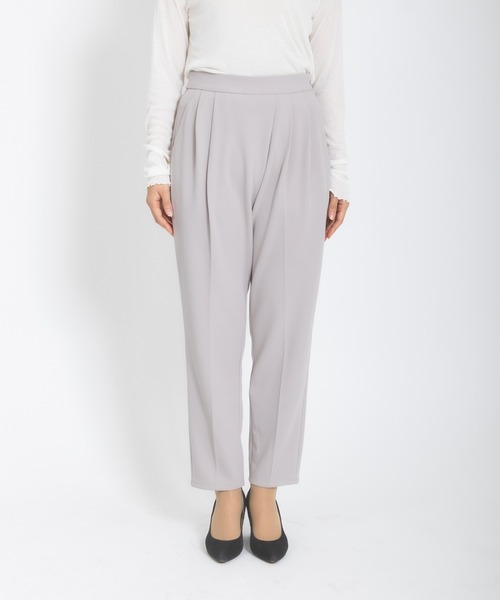 meeny miny（ミーニーマイニー）の「【meeny miny】[美シルエットシリーズ][セットアップ対応]伸洗テーパードパンツ（スラックス・レディース・アイボリー/ベージュ/ネイビー/ライトグレー/カーキ・MEDIUM）」の11枚目の写真