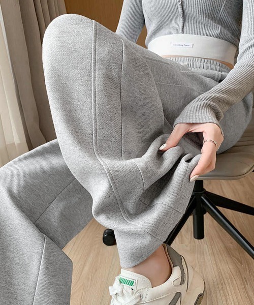 Miniministore（ミニミニストア）の「【新色追加】スウェットパンツ レディースワイドパンツ（スウェットパンツ・レディース・ライトグレー/ライトブルー/アイボリー/ライトブラウン/ダークグレー/ブラック/ネイビー/ブルー・FREE）」の4枚目の写真