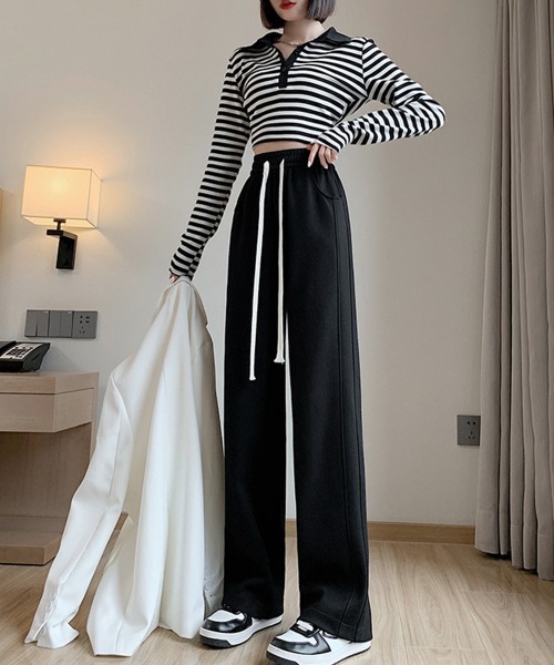 Miniministore（ミニミニストア）の「【新色追加】スウェットパンツ レディースワイドパンツ（スウェットパンツ・レディース・ライトグレー/ライトブルー/アイボリー/ライトブラウン/ダークグレー/ブラック/ネイビー/ブルー・FREE）」の20枚目の写真