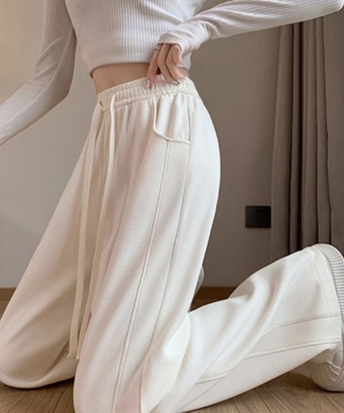 Miniministore（ミニミニストア）の「【新色追加】スウェットパンツ レディースワイドパンツ（スウェットパンツ・レディース・ライトグレー/ライトブルー/アイボリー/ライトブラウン/ダークグレー/ブラック/ネイビー/ブルー・FREE）」の15枚目の写真