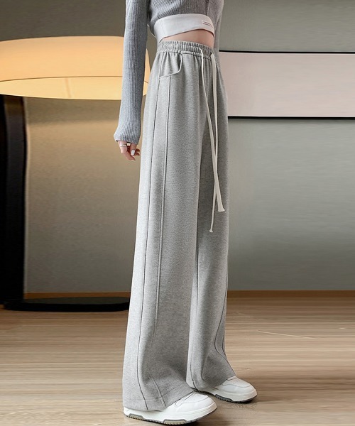 Miniministore（ミニミニストア）の「【新色追加】スウェットパンツ レディースワイドパンツ（スウェットパンツ・レディース・ライトグレー/ライトブルー/アイボリー/ライトブラウン/ダークグレー/ブラック/ネイビー/ブルー・FREE）」の16枚目の写真