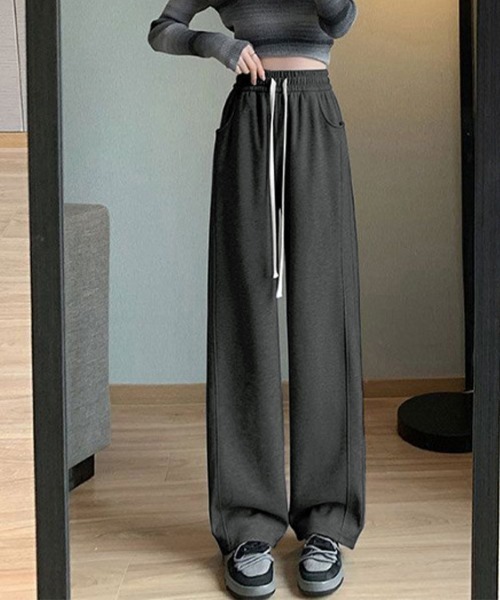 Miniministore（ミニミニストア）の「【新色追加】スウェットパンツ レディースワイドパンツ（スウェットパンツ・レディース・ライトグレー/ライトブルー/アイボリー/ライトブラウン/ダークグレー/ブラック/ネイビー/ブルー・FREE）」の12枚目の写真