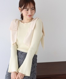 BLUEEAST | 肩リボンフレアリブニット(ニット/セーター)