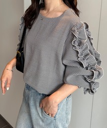 フリルスリーブブラウス