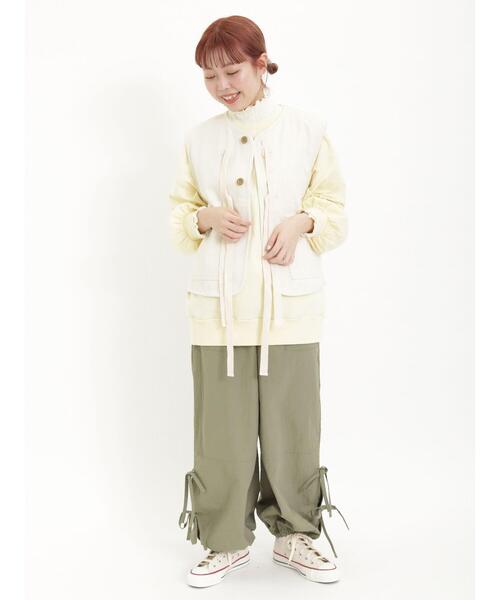 Samansa Mos2（サマンサ モスモス）の「脇リボンパラシュートパンツ（その他パンツ・レディース・カーキ/オフホワイト/ラベンダー・F）」の13枚目の写真