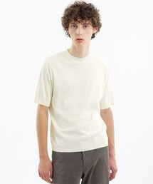 18Gコットン天竺 クルーネックニットTシャツ