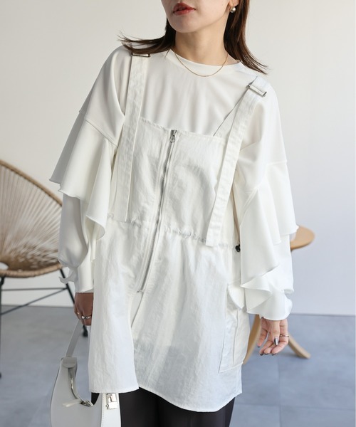 ap retro（アプレトロ）の「ナイロンジップベスト／ミリタリーベスト《動画あり》（ベスト・レディース・オフホワイト/ブラック/カーキ/チャコールグレー・FREE）」の10枚目の写真