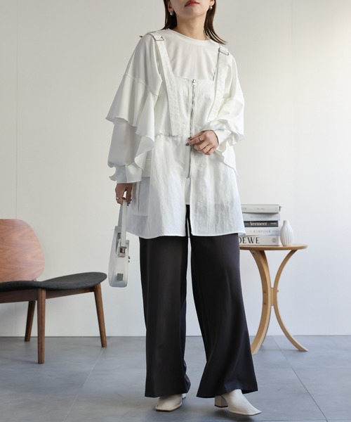 ap retro（アプレトロ）の「ナイロンジップベスト／ミリタリーベスト《動画あり》（ベスト・レディース・オフホワイト/ブラック/カーキ/チャコールグレー・FREE）」の12枚目の写真