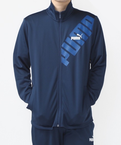 PUMA(プーマ)の「【別注】プーマ PUMA PUMA POWER ニットジャケット 限定コラボ(ジャージ・メンズ・ネイビー/グレー/ブラック・S/M/L/LL/3L)」の1枚目の写真