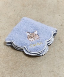 nicott（ニコット）の「NC:カワムラオリエ CAT ALL  ネコ刺繍スカラップハンカチ（ハンカチ/ハンドタオル）」