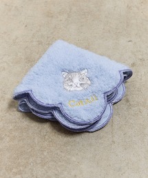 nicott（ニコット）の「NC:カワムラオリエ CAT ALL  ネコ刺繍スカラップハンカチ（ハンカチ/ハンドタオル）」