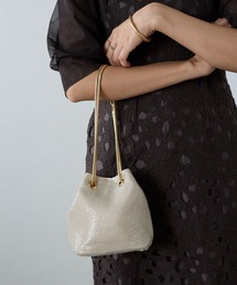 bonjour bonsoir（ボンジュール　ボンソワール）の「メタルメッシュ2WAYミニバッグ 結婚式 顔合わせ お呼ばれ（ハンドバッグ）」