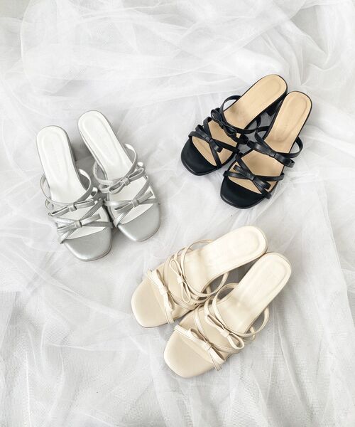 MAJESTIC LEGON(マジェスティックレゴン)の「ダブルリボンサンダル(サンダル・レディース・ブラック/アイボリー/シルバー・SMALL/MEDIUM/LARGE/X-LARGE)」の19枚目の写真