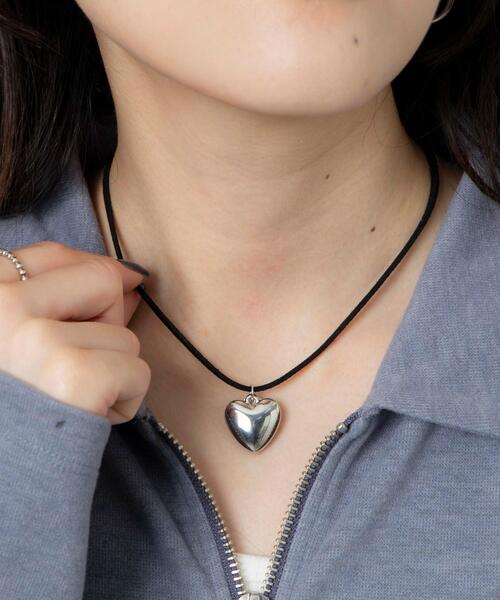 WEGO(ウィゴー)の「WEGO/ハートチョーカー(ネックレス・レディース・シルバー/その他1/その他2・FREE)」の1枚目の写真