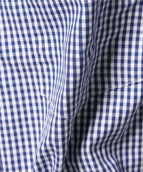 SERO セロ ギンガムチェック BD シャツ 14H M 紺×白 INDIVIDUALIZED SHIRTS インディビジュアライズドシャツ リゾルト gymphlex 