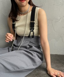 NOIR FABRIK | [NOIR FABRIK/ヌワールファブリック] ボートネック ノースリーブカットソー(タンクトップ)