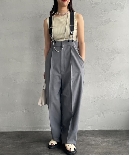 NOIR FABRIK（ヌワールファブリック）の「[NOIR FABRIK/ヌワールファブリック] ボートネック ノースリーブカットソー（タンクトップ・レディース・オフホワイト/チャコールグレー/ブルー/ブラック/ベージュ・0/1）」の19枚目の写真