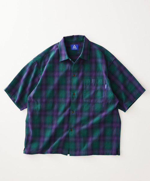 GERRY（ジェリー）の「【GERRY／ジェリー 】別注 ガーゼチェック半袖シャツ（シャツ/ブラウス・メンズ・ブラック/マスタード/グレー/グリーン・LARGE/MEDIUM）」の7枚目の写真