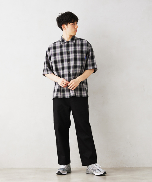 GERRY（ジェリー）の「【GERRY／ジェリー 】別注 ガーゼチェック半袖シャツ（シャツ/ブラウス・メンズ・ブラック/マスタード/グレー/グリーン・LARGE/MEDIUM）」の10枚目の写真