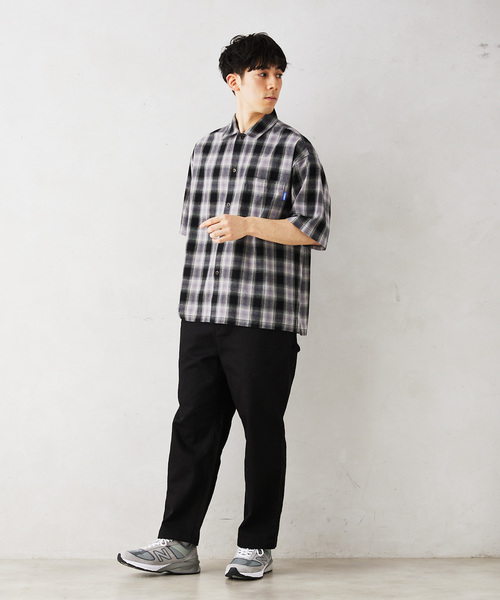 GERRY（ジェリー）の「【GERRY／ジェリー 】別注 ガーゼチェック半袖シャツ（シャツ/ブラウス・メンズ・ブラック/マスタード/グレー/グリーン・LARGE/MEDIUM）」の11枚目の写真