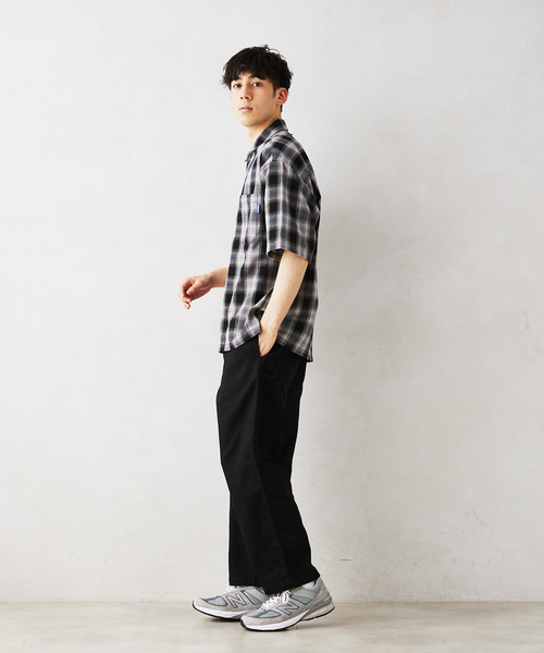 GERRY（ジェリー）の「【GERRY／ジェリー 】別注 ガーゼチェック半袖シャツ（シャツ/ブラウス・メンズ・ブラック/マスタード/グレー/グリーン・LARGE/MEDIUM）」の12枚目の写真