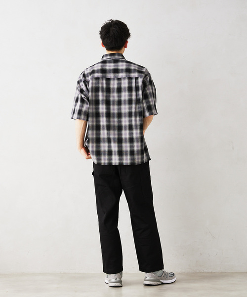 GERRY（ジェリー）の「【GERRY／ジェリー 】別注 ガーゼチェック半袖シャツ（シャツ/ブラウス・メンズ・ブラック/マスタード/グレー/グリーン・LARGE/MEDIUM）」の13枚目の写真