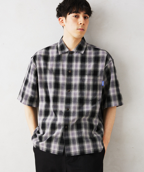 GERRY（ジェリー）の「【GERRY／ジェリー 】別注 ガーゼチェック半袖シャツ（シャツ/ブラウス・メンズ・ブラック/マスタード/グレー/グリーン・LARGE/MEDIUM）」の14枚目の写真