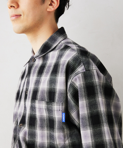 GERRY（ジェリー）の「【GERRY／ジェリー 】別注 ガーゼチェック半袖シャツ（シャツ/ブラウス・メンズ・ブラック/マスタード/グレー/グリーン・LARGE/MEDIUM）」の15枚目の写真