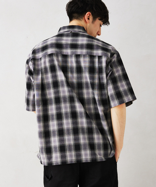 GERRY（ジェリー）の「【GERRY／ジェリー 】別注 ガーゼチェック半袖シャツ（シャツ/ブラウス・メンズ・ブラック/マスタード/グレー/グリーン・LARGE/MEDIUM）」の18枚目の写真