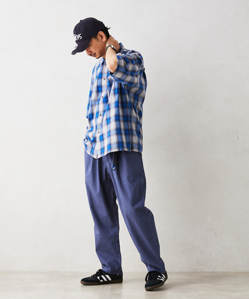 GERRY（ジェリー）の「【GERRY／ジェリー 】別注 ガーゼチェック半袖シャツ（シャツ/ブラウス・メンズ・ブラック/マスタード/グレー/グリーン・LARGE/MEDIUM）」の21枚目の写真