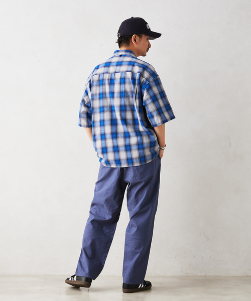 GERRY（ジェリー）の「【GERRY／ジェリー 】別注 ガーゼチェック半袖シャツ（シャツ/ブラウス・メンズ・ブラック/マスタード/グレー/グリーン・LARGE/MEDIUM）」の22枚目の写真