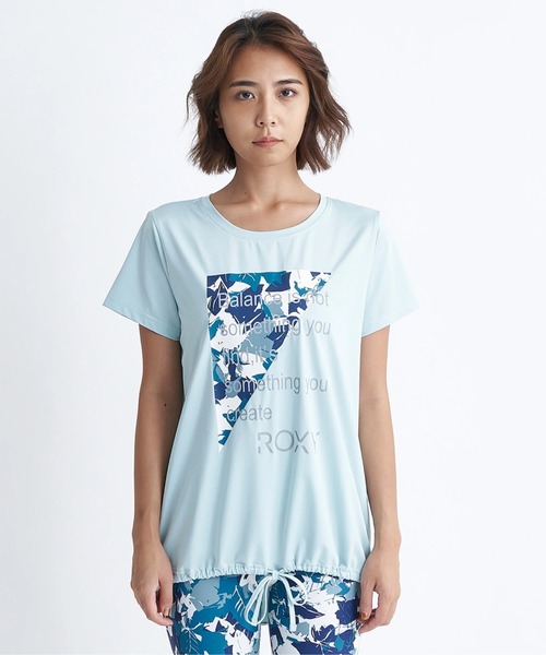 ROXY(ロキシー)の「FLAMINGO TEE/ロキシー裾紐水陸両用UVカット速乾半袖Tシャツ(Tシャツ/カットソー・レディース・グリーン/パープル/ブラック・LARGE/MEDIUM/SMALL)」の9枚目の写真