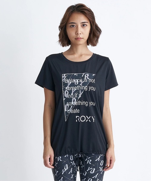 ROXY(ロキシー)の「FLAMINGO TEE/ロキシー裾紐水陸両用UVカット速乾半袖Tシャツ(Tシャツ/カットソー・レディース・グリーン/パープル/ブラック・LARGE/MEDIUM/SMALL)」の4枚目の写真