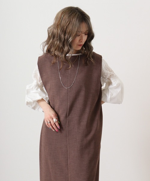 【セール】hunch リネンライクⅠラインワンピース（ワンピース）｜hunch（ハンチ）