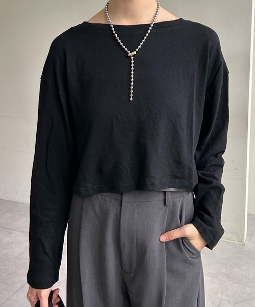 SHENERY(シーナリー)の「シアーBIGショートロンTee(Tシャツ/カットソー・レディース・ブラック/ホワイト・FREE)」の18枚目の写真