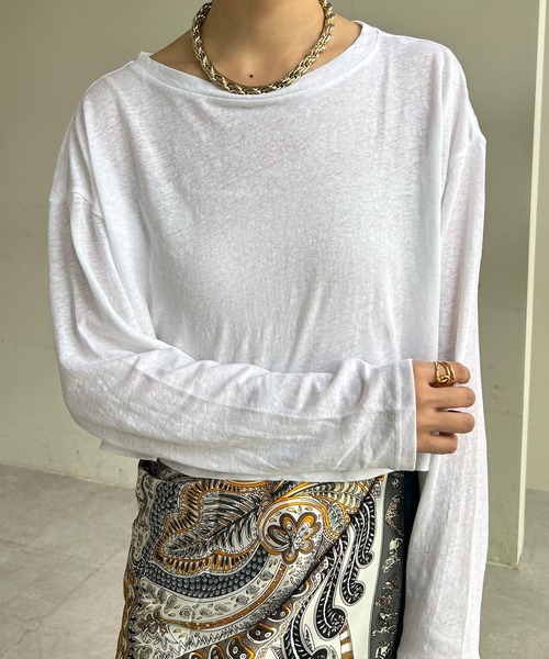 SHENERY(シーナリー)の「シアーBIGショートロンTee(Tシャツ/カットソー・レディース・ブラック/ホワイト・FREE)」の9枚目の写真