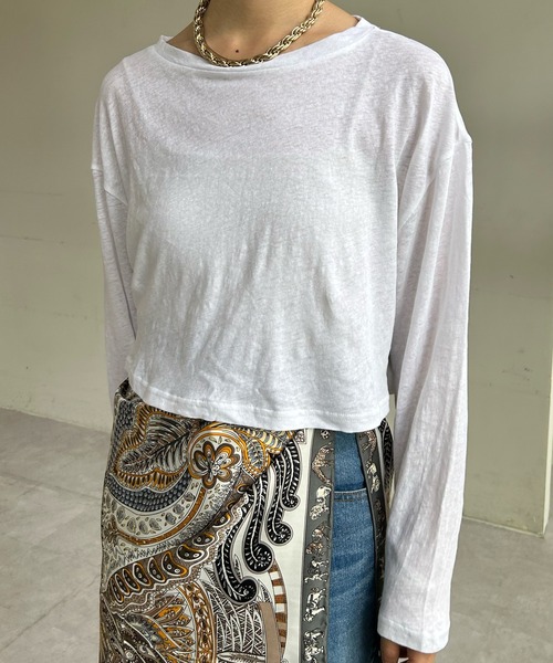 SHENERY(シーナリー)の「シアーBIGショートロンTee(Tシャツ/カットソー・レディース・ブラック/ホワイト・FREE)」の12枚目の写真