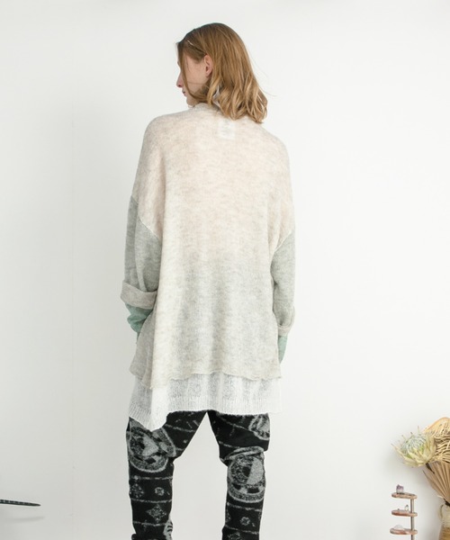 STOF（ストフ）の「STOF/ストフ/Mohair Color Layer Knit Sweater（ニット/セーター・メンズ・ブラック/ホワイト・MEDIUM/SMALL）」の21枚目の写真