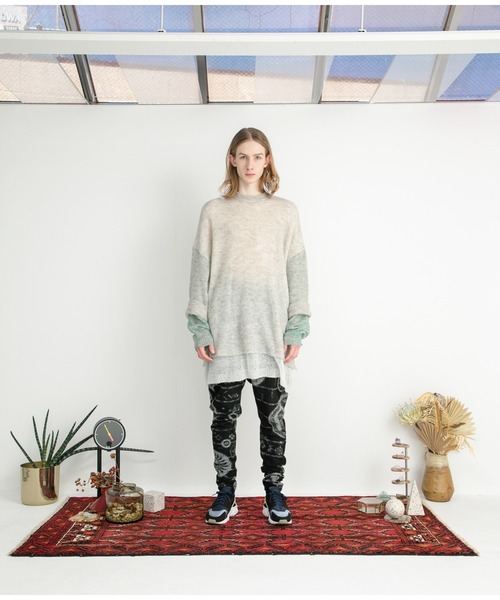 STOF（ストフ）の「STOF/ストフ/Mohair Color Layer Knit Sweater（ニット/セーター・メンズ・ブラック/ホワイト・MEDIUM/SMALL）」の17枚目の写真