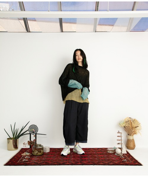 STOF（ストフ）の「STOF/ストフ/Mohair Color Layer Knit Sweater（ニット/セーター・メンズ・ブラック/ホワイト・MEDIUM/SMALL）」の14枚目の写真