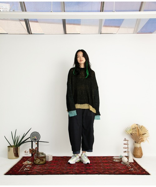 STOF（ストフ）の「STOF/ストフ/Mohair Color Layer Knit Sweater（ニット/セーター・メンズ・ブラック/ホワイト・MEDIUM/SMALL）」の13枚目の写真