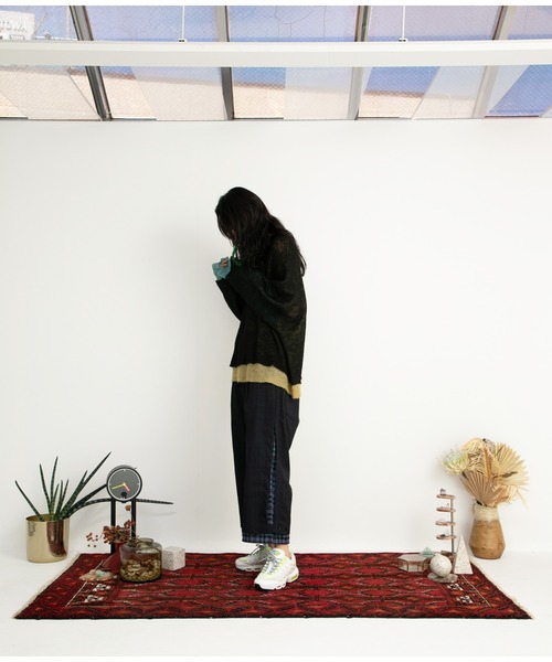 STOF（ストフ）の「STOF/ストフ/Mohair Color Layer Knit Sweater（ニット/セーター・メンズ・ブラック/ホワイト・MEDIUM/SMALL）」の12枚目の写真