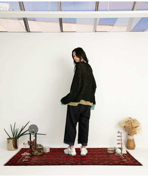 STOF（ストフ）の「STOF/ストフ/Mohair Color Layer Knit Sweater（ニット/セーター・メンズ・ブラック/ホワイト・MEDIUM/SMALL）」の11枚目の写真