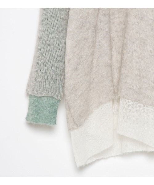 STOF（ストフ）の「STOF/ストフ/Mohair Color Layer Knit Sweater（ニット/セーター・メンズ・ブラック/ホワイト・MEDIUM/SMALL）」の8枚目の写真