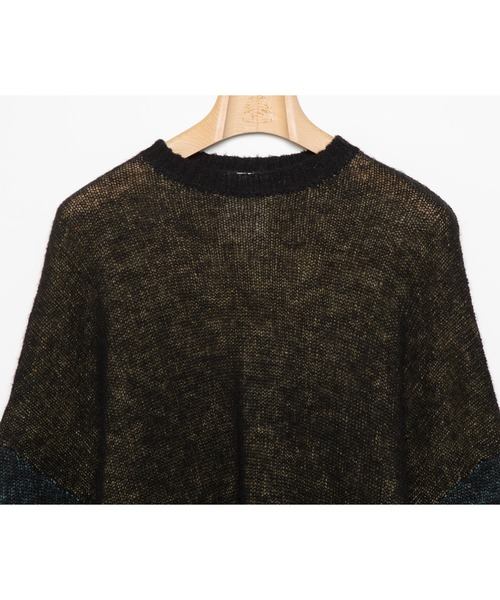 STOF（ストフ）の「STOF/ストフ/Mohair Color Layer Knit Sweater（ニット/セーター・メンズ・ブラック/ホワイト・MEDIUM/SMALL）」の5枚目の写真