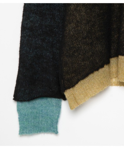 STOF（ストフ）の「STOF/ストフ/Mohair Color Layer Knit Sweater（ニット/セーター・メンズ・ブラック/ホワイト・MEDIUM/SMALL）」の4枚目の写真