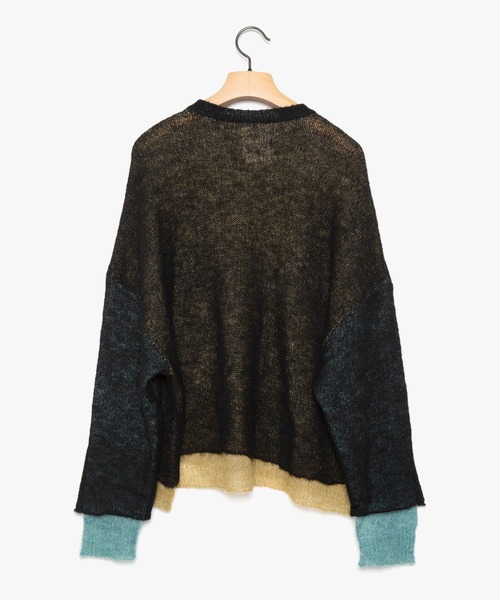STOF（ストフ）の「STOF/ストフ/Mohair Color Layer Knit Sweater（ニット/セーター・メンズ・ブラック/ホワイト・MEDIUM/SMALL）」の3枚目の写真