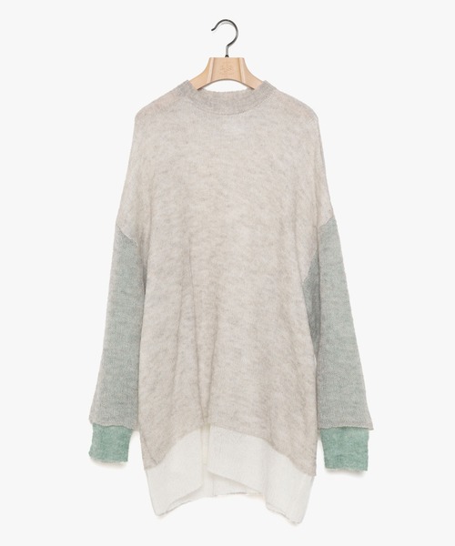 STOF（ストフ）の「STOF/ストフ/Mohair Color Layer Knit Sweater（ニット/セーター・メンズ・ブラック/ホワイト・MEDIUM/SMALL）」の10枚目の写真